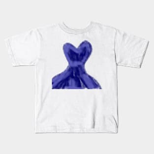 Blue watercolor girly dress design art Kids T-Shirt